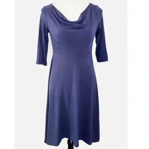 Eileen Fisher Elegant Navy Blue Women's Dress - Picture 1 of 7